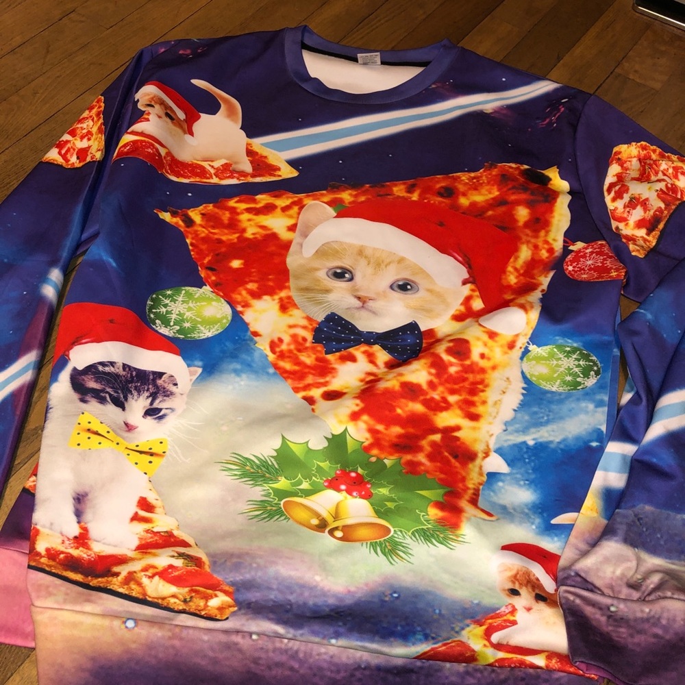 🌲🌲Christmas Pizza Cat Sweater🌲🌲